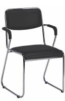 Кресло Fix Plus Chrome (экокожа черная)